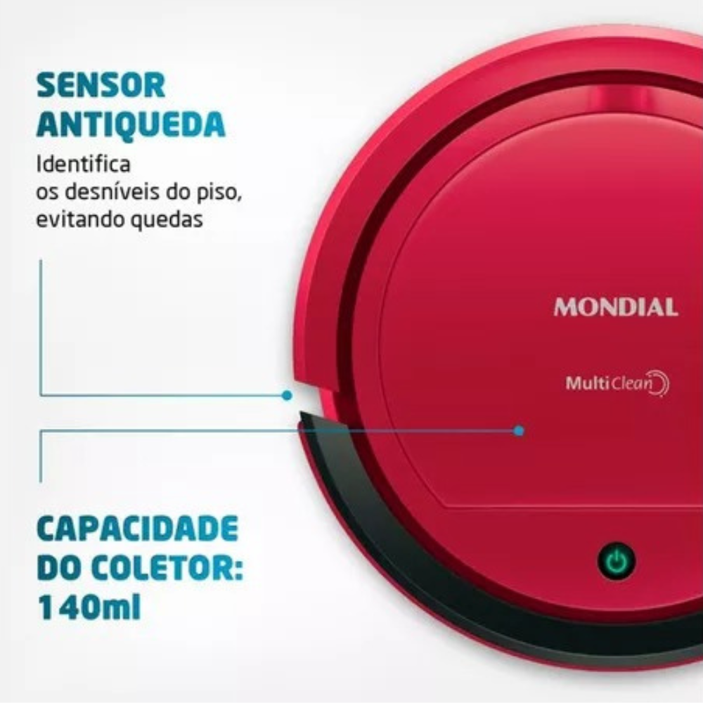 Aspirador De Po Robô Multi Clean Mondial Rb-09 Bivolt 30w Aspirador De Po Robô Multi Clean Mondial Rb-09 Bivolt 30w